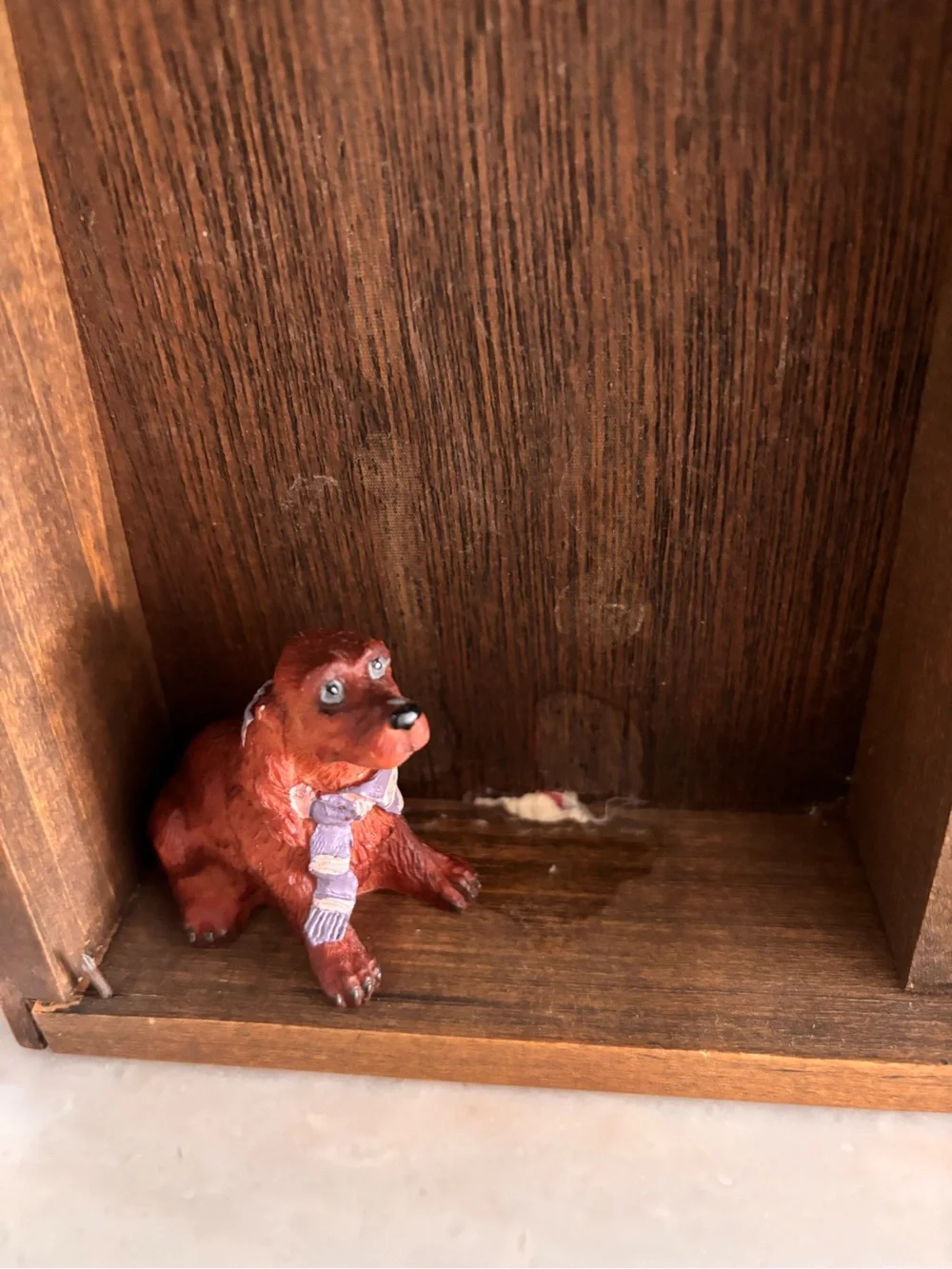 Miniature Wood Cubby Shelf Collectibles